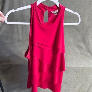 Red Sleeveless Layered Top